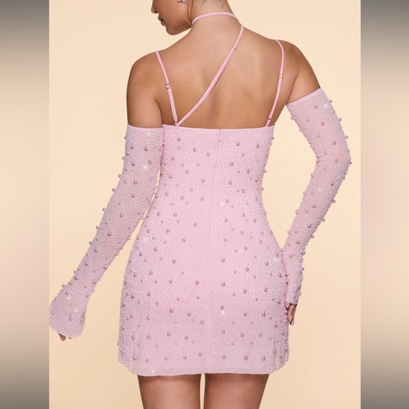 Oh Polly Soho Blush Embellished Mini Dress - Picture 2 of 10